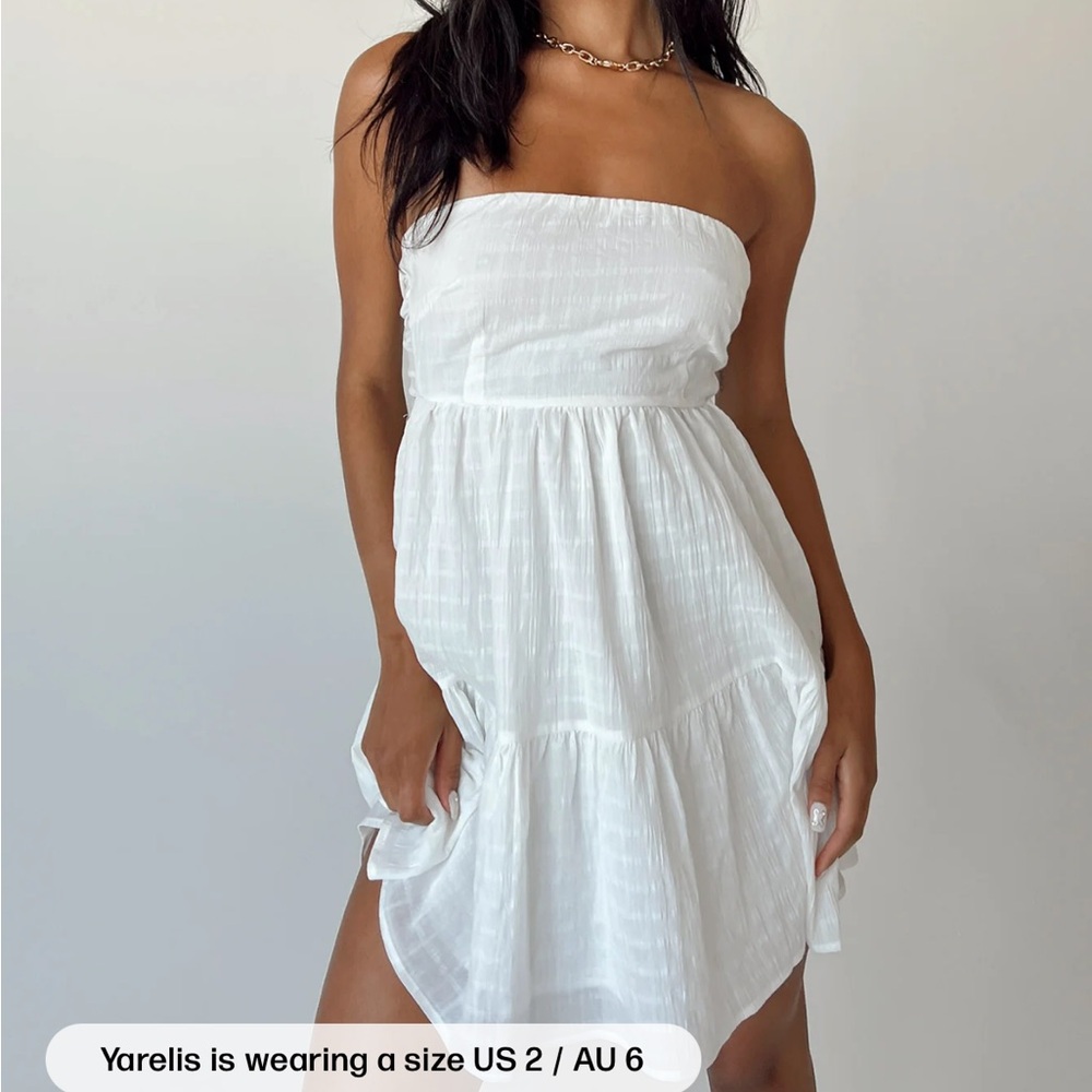 Princess Polly White Strapless Dress
